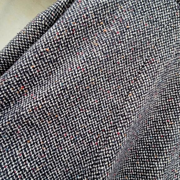 VINTAGE 1980s Cool Textured Tweed Tweed MIDI Coat/Jacket With Batwing Detail - Picture 9 of 13